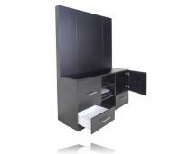 Infinity TV Stand and Back Black Matte Case Open