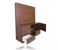 Infinity TV Stand and Back Java Matte Case Open