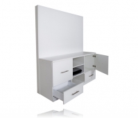 Infinity TV Stand and Back White Matte Case Open